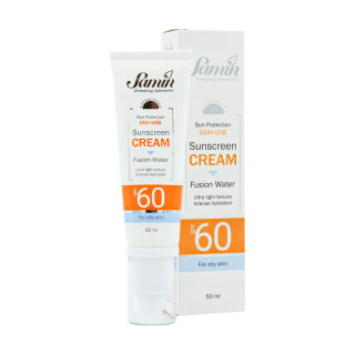 ثمین _کرم ضد آفتاب بی رنگ فیوژن واتر پوست چرب SPF60