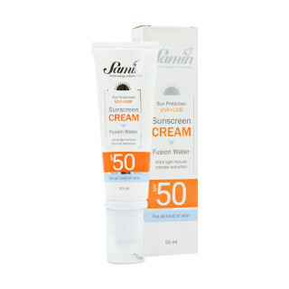 ثمین _ کرم ضد آفتاب بی رنگ فیوژن واتر انواع پوست SPF50
