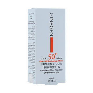 ژیناژن _لیکوئید ضد آفتاب بی رنگ پوست خشک و نرمال SPF50
